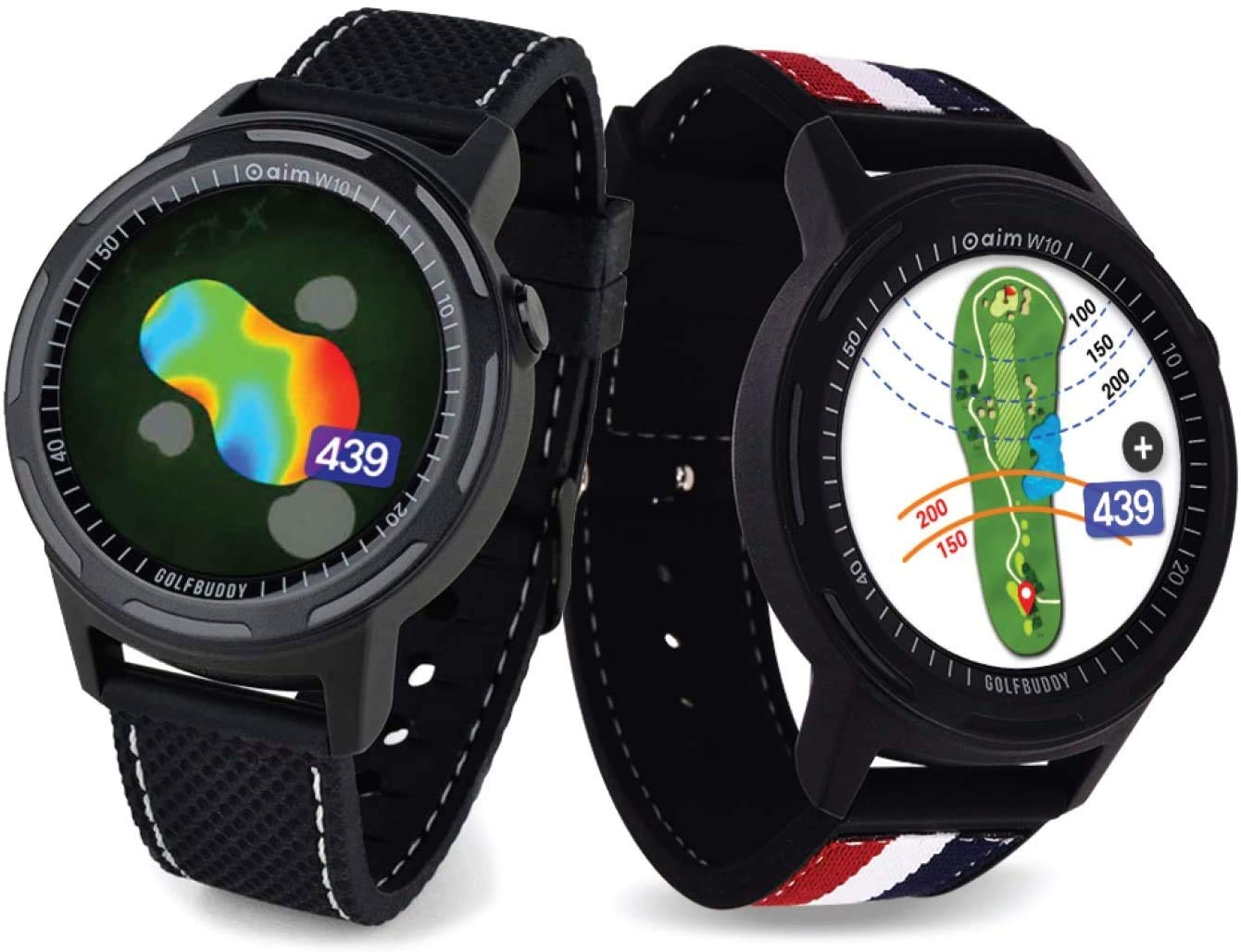 Golf Buddy Aim W10 GPS Watch aim W10 Golf GPS Watch, Black, Medium